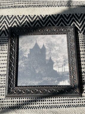 Petal Lane haunted chateau framed print